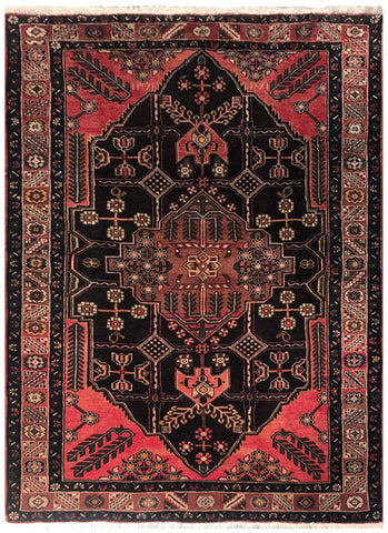24253-Hamadan Hand-Knotted/Handmade Persian Rug/Carpet Tribal/Authentic/ Size: 6'10" x 4'11"