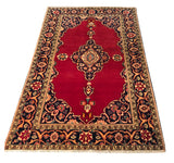 24289- Kashan Handmade/Hand-Knotted Persian Rug/ Traditional Carpet Authentic/ Size: 6'7" x 4'2"