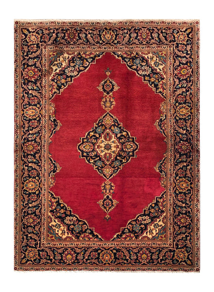 24315- Kashan Handmade/Hand-Knotted Persian Rug/Traditional Carpet Authentic/ Size: 6'8" x 4'6"