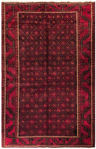 24351-Balutch Hand-Knotted/Handmade Persian Rug/Carpet Tribal/Nomadic Authentic/ Size: 7'6" x 4'3"