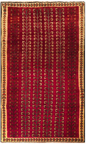 24387 - Shiraz Hand-Knootted/Handmade Persian Rug/Carpet Tribal/Nomadic Authentic/Size: 7'4" x 4'2"