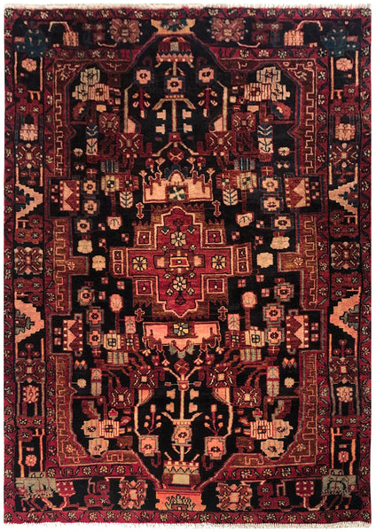 24231-Hamadan Hand-Knotted/Handmade Persian Rug/Carpet Tribal Authentic/ Size: 7'10" x 5'0"