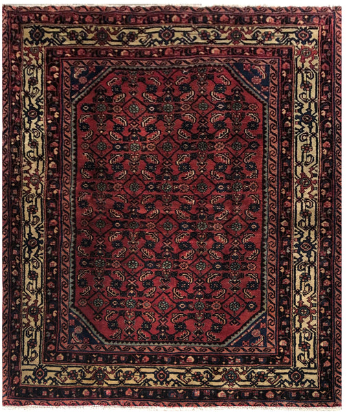 24307-Hamadan Hand-Knotted/Handmade Persian Rug/Carpet Tribal Authentic/ Size: 6'9" x 4'9"