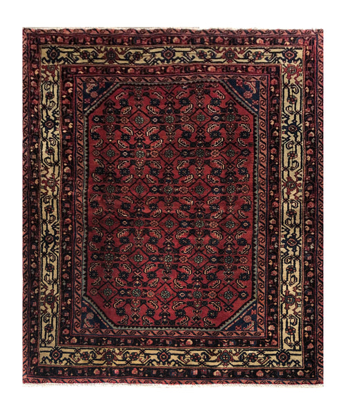 24307-Hamadan Hand-Knotted/Handmade Persian Rug/Carpet Tribal Authentic/ Size: 6'9" x 4'9"