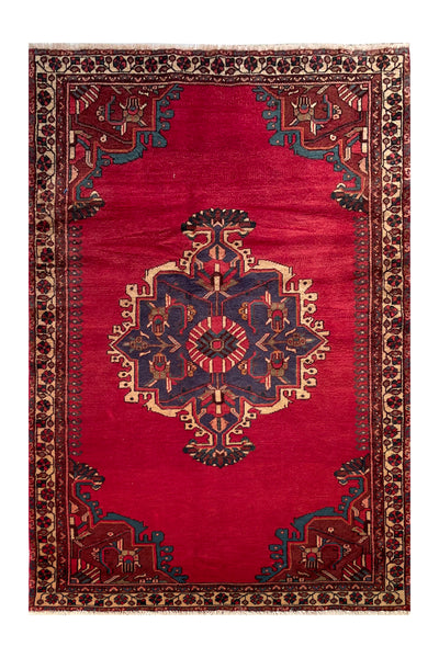 24365-Hamadan Hand-Knotted/Handmade Persian Rug/Carpet Tribal Authentic/ Size: 5'3" x 3'5"