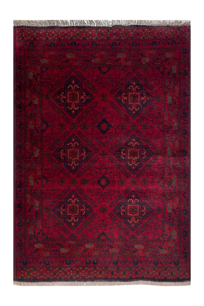 23713- Khal Mohammad Afghan Hand-Knotted Authentic/Traditional/Rug/Size: 4'10" x 3'4"