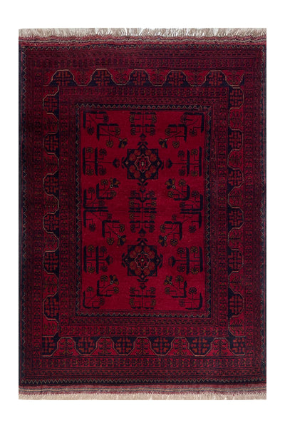 23716- Khal Mohammad Afghan Hand-Knotted Authentic/Traditional/Rug/Size: 4'9" x 3'4"