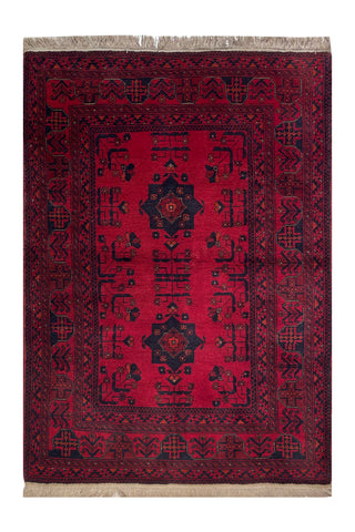 23695- Khal Mohammad Afghan Hand-Knotted Authentic/Traditional/Rug/Size: 4'11" x 3'3"