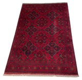 23717- Khal Mohammad Afghan Hand-Knotted Authentic/Traditional/Rug/Size: 4'11" x 3'6"