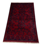 23736- Khal Mohammad Afghan Hand-Knotted Authentic/Traditional/Rug/Size: 4'1" x 2'5"