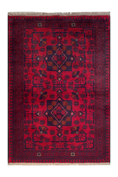 23721- Khal Mohammad Afghan Hand-Knotted Authentic/Traditional/Rug/Size: 4'0" x 2'5"