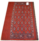 15153-Turkmen Sumac Bag Hand-Knotted/Handmade Persian Rug/Carpet Tribal/Nomadic Authentic/ Size: 4'0" x 2'8"