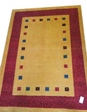 15081 - Lori Persian Hand-knotted Authentic/Nomadic/Tribal Gabbeh/ Size: 9'8" x 6'10"