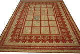 19111-Chobi Ziegler Hand-Knotted/Handmade Afghan Rug/Carpet Tribal/Nomadic Authentic/ Size: 9'3''x 6'11"