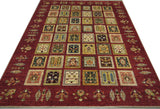 19121-Chobi Ziegler Hand-Knotted/Handmade Afghan Rug/Carpet Tribal/Nomadic Authentic/ Size: ﻿﻿8'0" x 5'7"