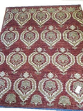 15576-Chobi Ziegler Hand-Knotted/Handmade Afghan Rug/Carpet Traditional Authentic/ Size: 7'8"x 6'2"