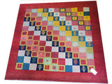 15084 - Lori Persian Hand-Knotted Authentic/Nomadic/Tribal Gabbeh/ Size: 6'5" x 6'5"