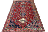 20580 - Yalameh Hand-Knotted/Handmade Persian Rug/Carpet Tribal/Nomadic Authentic/Size: 8'4" x 5'0"