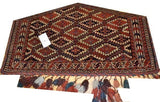 14650 - Turkoman Russian Hand-knotted Antique Tekke-design Authentic/Traditional Nomadic/Tribal Carpet/Rug/ Size: 4'0" x 2'3"