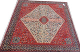 15478 - Abadeh Hand-Knotted/Handmade Persian Rug/Carpet Tribal/Nomadic Authentic/ Size: 8'2" x 8'1"