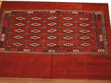14645 - Turkoman Persian Hand-weaved Antique Authentic/Traditional Nomadic/Tribal Sumac-bag/ Size: 3'9" x 2'7"