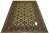 19365-Royal Shirvan Handmade/Hand-knotted Afghan Rug/Carpet Tribal/Nomadic Authentic/ Size: ﻿6'5" x 5'0"