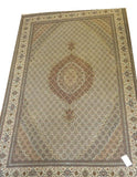 15023 - Tabriz Persian Hand-Knotted Authentic/Traditional Carpet/Rug Silk-made Signed-piece/ Size: 10'1" x 6'7"