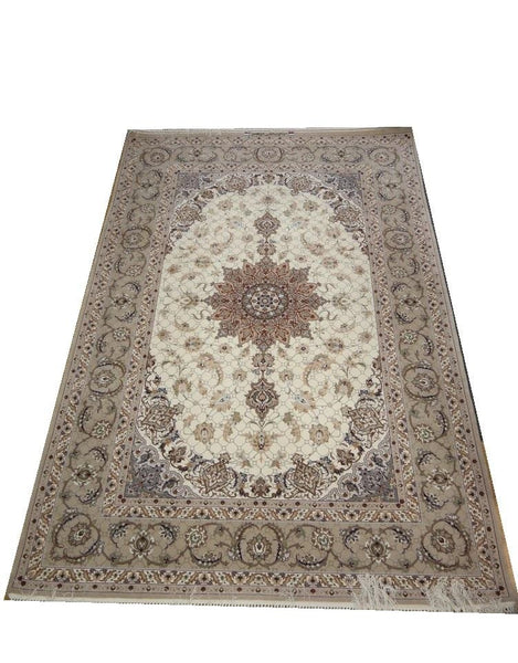 21548-Isfahan Hand-Knotted/Handmade Persian Rug/Carpet Traditional Authentic/ Size: 6'7''x 4'2''