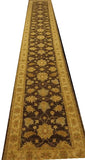 19340-Chobi Ziegler Handmade/Hand-knotted Afghan Rug/Carpet Tribal/Nomadic Authentic/ Size: 16'0" x 2'6"