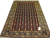 19359-Royal Shirvan Handmade/Hand-knotted Afghan Rug/Carpet Tribal/Nomadic Authentic/ Size: 7'6" x 5'2"