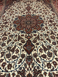 22605-Isfahan (circa 1960 Seirafian)/Hand-Knotted/Handmade Persian Rug/Carpet Traditional Authentic/ Size: 11'0" x 7'0"