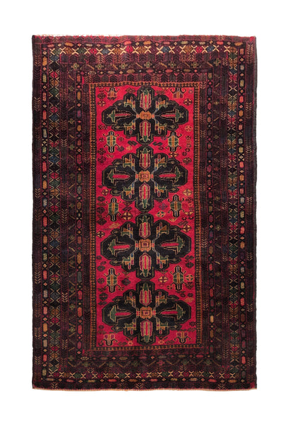 23388-Balutch Hand-Knotted/Handmade Afghan Rug/Carpet Tribal/Nomadic Authentic /Size: 6'3" x 3'8"