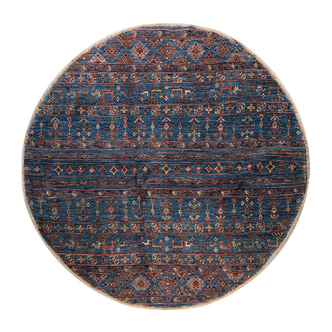 23796 - Chobi Ziegler Afghan Hand-Knotted Contemporary/Traditional /Size: 5'8" x 5'7"