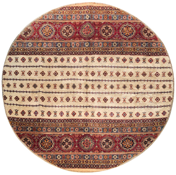 23802 - Chobi Ziegler Afghan Hand-Knotted Contemporary/Traditional /Size: 6'8" x 6'8"