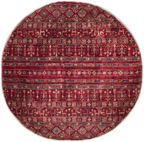 23800 - Chobi Ziegler Afghan Hand-Knotted Contemporary/Traditional /Size: 5'9" x 5'9"