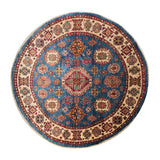 23813- Kazak Afghan Hand-knotted Contemporary/ Nomadic/Tribal Carpet/Rug/ Size: 5'10" x 5'10"