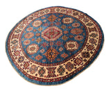 23813- Kazak Afghan Hand-knotted Contemporary/ Nomadic/Tribal Carpet/Rug/ Size: 5'10" x 5'10"