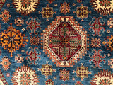 23813- Kazak Afghan Hand-knotted Contemporary/ Nomadic/Tribal Carpet/Rug/ Size: 5'10" x 5'10"