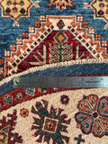 23813- Kazak Afghan Hand-knotted Contemporary/ Nomadic/Tribal Carpet/Rug/ Size: 5'10" x 5'10"