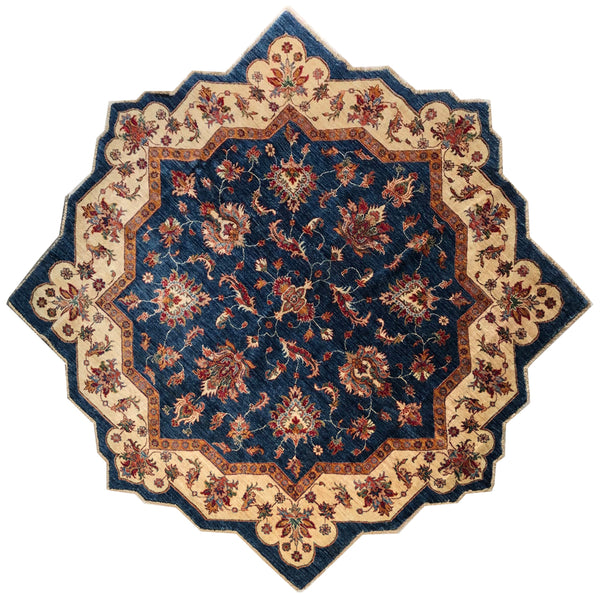 23808 - Chobi Ziegler Afghan Hand-Knotted Contemporary/Traditional /Size: 6'7" x 6'7"