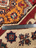 23815- Kazak Afghan Hand-knotted Contemporary/Nomadic/Tribal Carpet/Rug/ Size: 6'6" x 6'5"