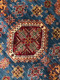 23814- Kazak Afghan Hand-knotted Contemporary/Nomadic/Tribal Carpet/Rug/ Size: 5'10" x 5'10"