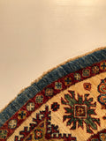 23814- Kazak Afghan Hand-knotted Contemporary/Nomadic/Tribal Carpet/Rug/ Size: 5'10" x 5'10"