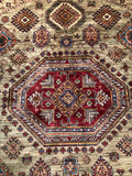 23817- Kazak Afghan Hand-knotted Contemporary/Nomadic/Tribal Carpet/Rug/ Size: 8'1" x 8'0"