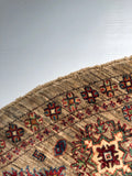 23817- Kazak Afghan Hand-knotted Contemporary/Nomadic/Tribal Carpet/Rug/ Size: 8'1" x 8'0"