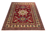 23793- Kazak Afghan Hand-knotted Contemporary/ Nomadic/Tribal Carpet/Rug/ Size: 7'6" x 5'7"