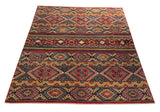 23778- Kazak Afghan Hand-knotted Contemporary/ Nomadic/Tribal Carpet/Rug/ Size: 6'11" x 5'1"