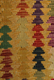 23208 - Kelim Hand-Woven/Flat Weaved/Handmade Afghan Kelim Pillow Cover/Carpet Tribal/Nomadic Authentic/Size: 1'8" x 1'8"