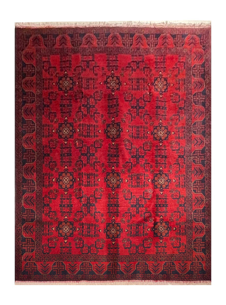 23758- Khal Mohammad Afghan Hand-Knotted Authentic/Traditional/Rug/Size: 7'6" x 5'8"
