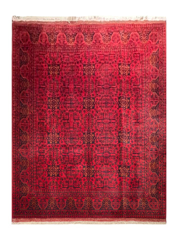 23754- Khal Mohammad Afghan Hand-Knotted Authentic/Traditional/Rug/Size: 7'7" x 5'9"
